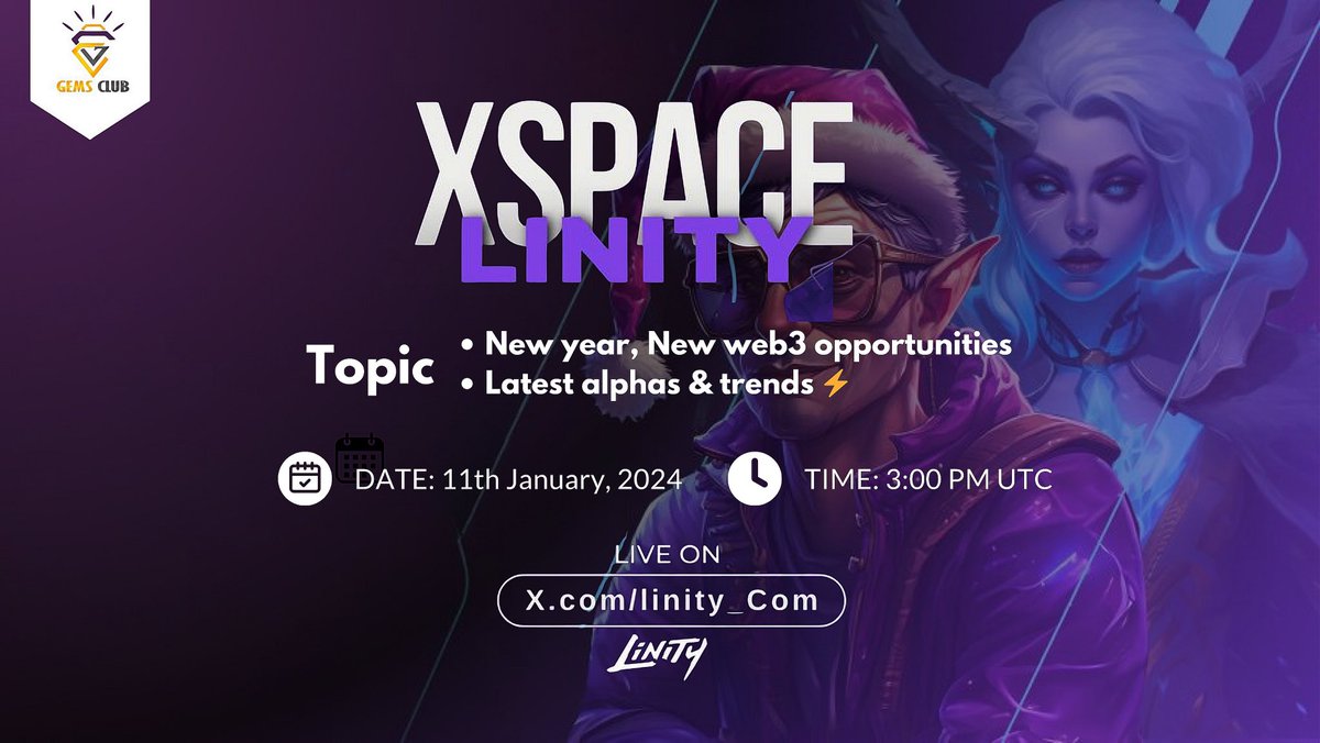 Hash1v's tweet photo. 🚀 Join @linity_com and talk about the latest alphas &amp; trends!
📅Date: 11 January
⏰Time: 3 PM UTC
🔷Follow @linity_com
🔷RT &amp; tag 3 friends
🔷Set reminder:
https://t.co/wHng5MTbjn
Spread it to the crypto community, invite your friends and join the call!🌐📲

#Xspace #Crypto #AMA https://t.co/IyM1sdIFbV