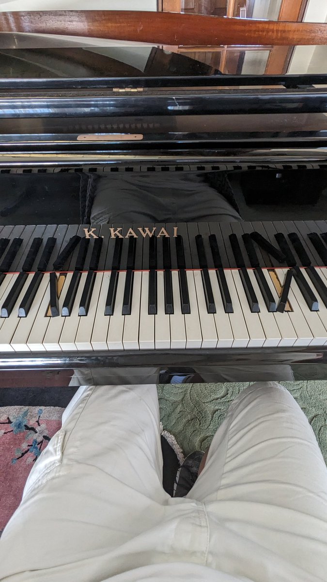 I visited my first piano teacher and played for her on her piano with predictable results