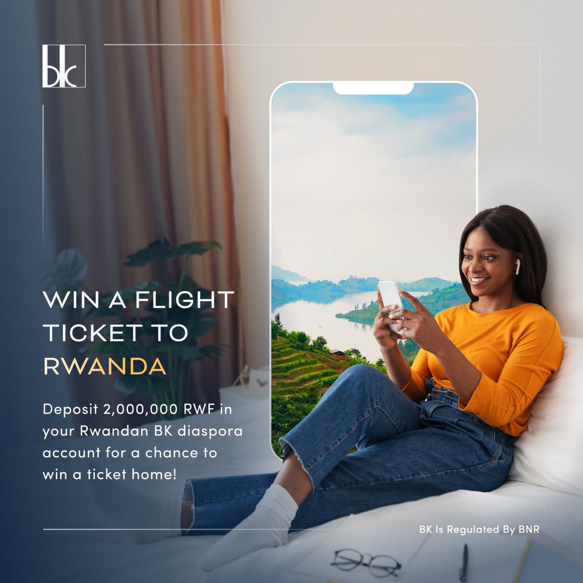 How about a free trip to Rwanda? If you are a Rwandan living overseas and missing your homeland, Bank of Kigali has an amazing offer for you. Just deposit 2.000.000 Rwf or more in any foreign currency in your BK diaspora account and you could be the lucky winner of a flight