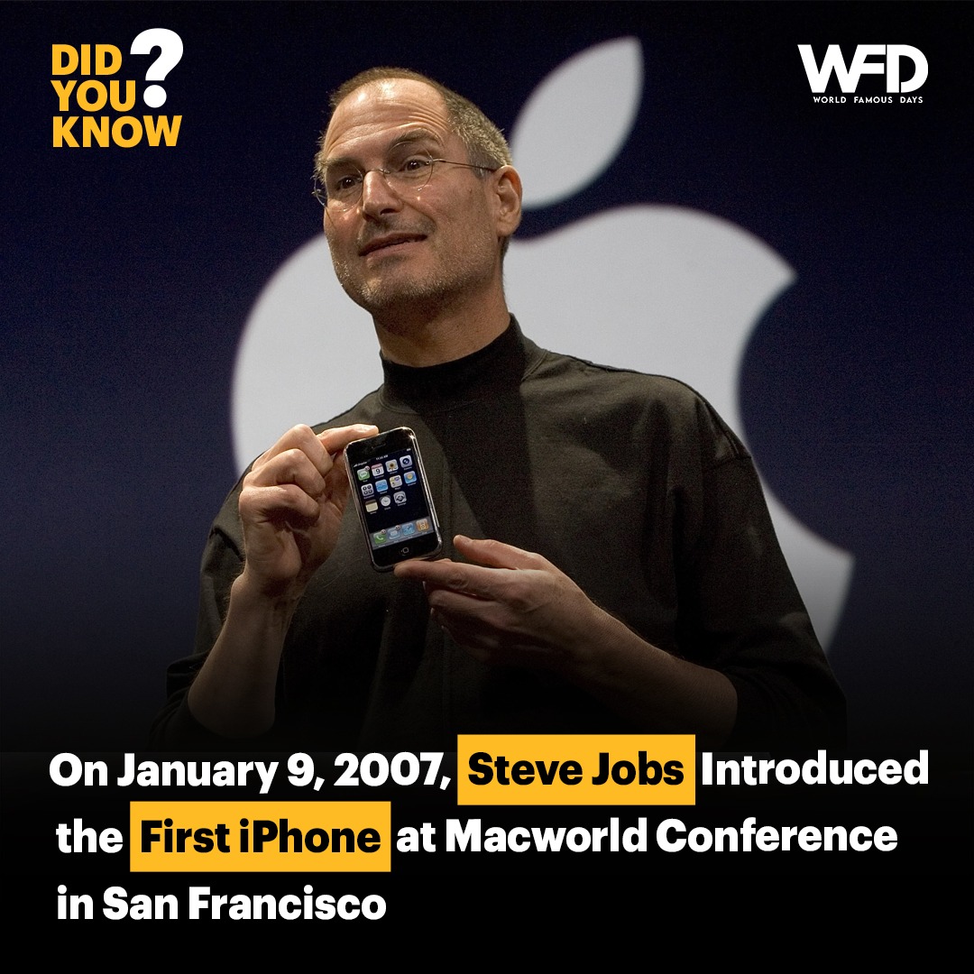 worldfamousdays's tweet photo. Steve Jobs unveiled the first iPhone on January 9, 2007. Share your iPhone journey.

when did you get your hands on your first one? https://t.co/ypAVXEIROm