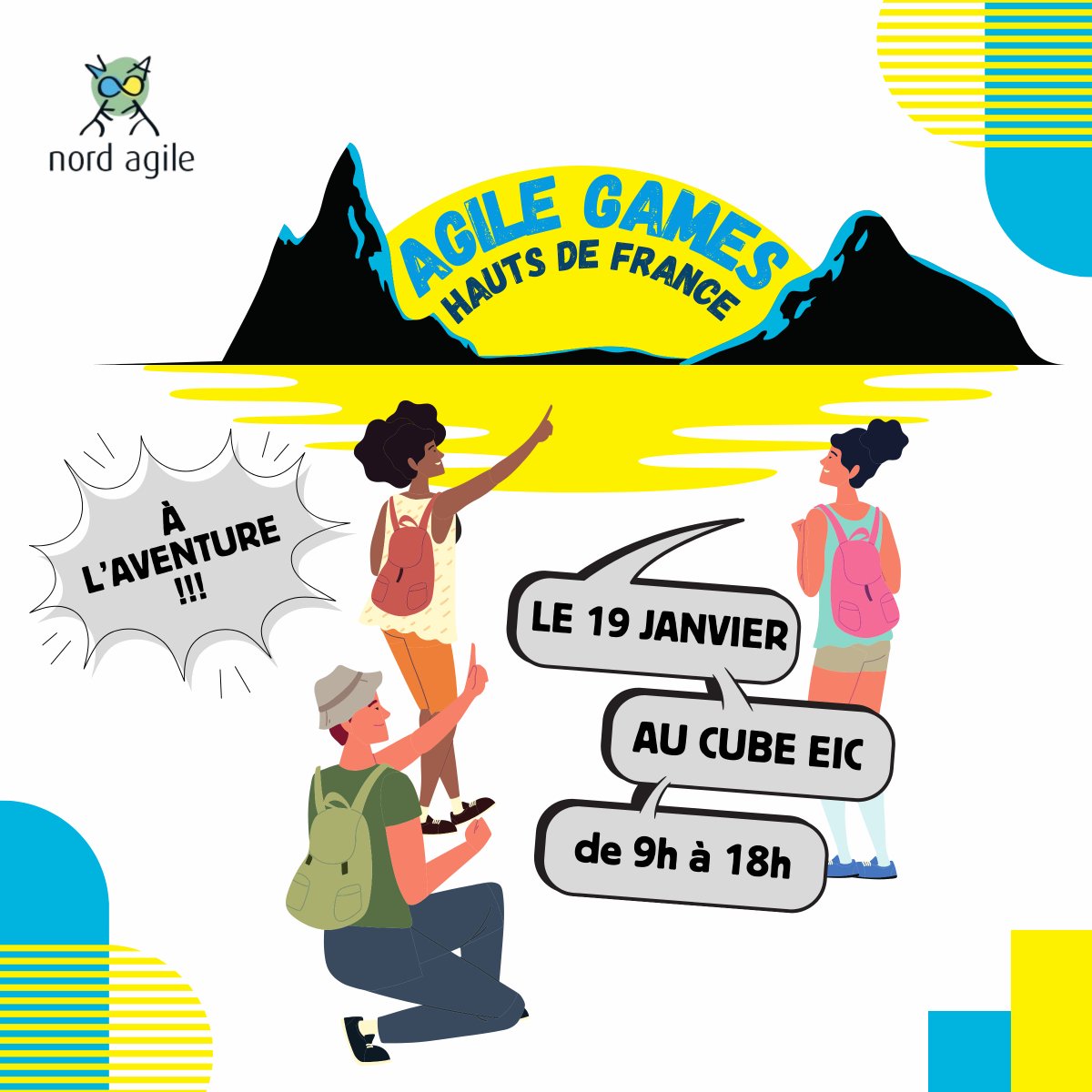 Nord Agile (@nordagile) on Twitter photo 🎲 AGILE GAMES Hauts de France, le 19 janvier 🎲
1️⃣ Apporte de nouvelles idées 
2️⃣ Prépare ton sac avec jeux, dés, stylos, Post-it, etc.
3️⃣ N'oublie pas ton Ecocup !
4️⃣ Ramène des douceurs à partager !
Billets 👉 urlz.fr/oZUk 🎲 AGILE GAMES Hauts de France, le 19 janvier 🎲
1️⃣ Apporte de nouvelles idées 
2️⃣ Prépare ton sac avec jeux, dés, stylos, Post-it, etc.
3️⃣ N'oublie pas ton Ecocup !
4️⃣ Ramène des douceurs à partager !
Billets 👉 urlz.fr/oZUk