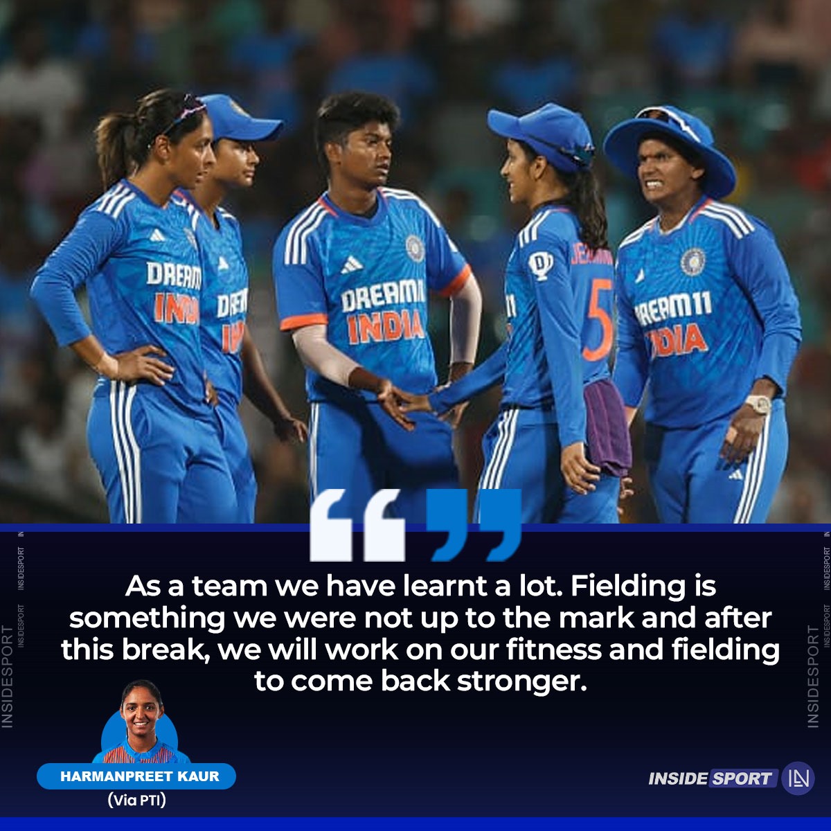 The skipper acknowledges the areas for improvement 

#HarmanpreetKaur #INDWvAUSW #Insidesport #CricketTwitter