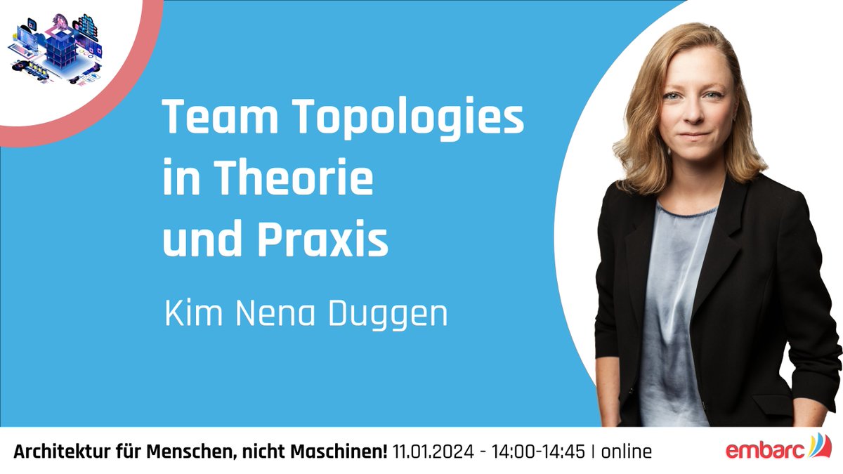 🔜🎙Morgen spricht <a href="/KimDuggen/">Kim Nena Duggen</a> darüber, wie #TeamTopologies 🧑‍🤝‍🧑 helfen kann, den Arbeitsfluss in soziotechnischen Systemen zu optimieren. Wann ist bei IT-Entwicklungsvorhaben eine Organisationsveränderung notwendig? 
💡Diskutiert mit ihr in der Q&amp;A!
➡️🔗kurzelinks.de/rm4p