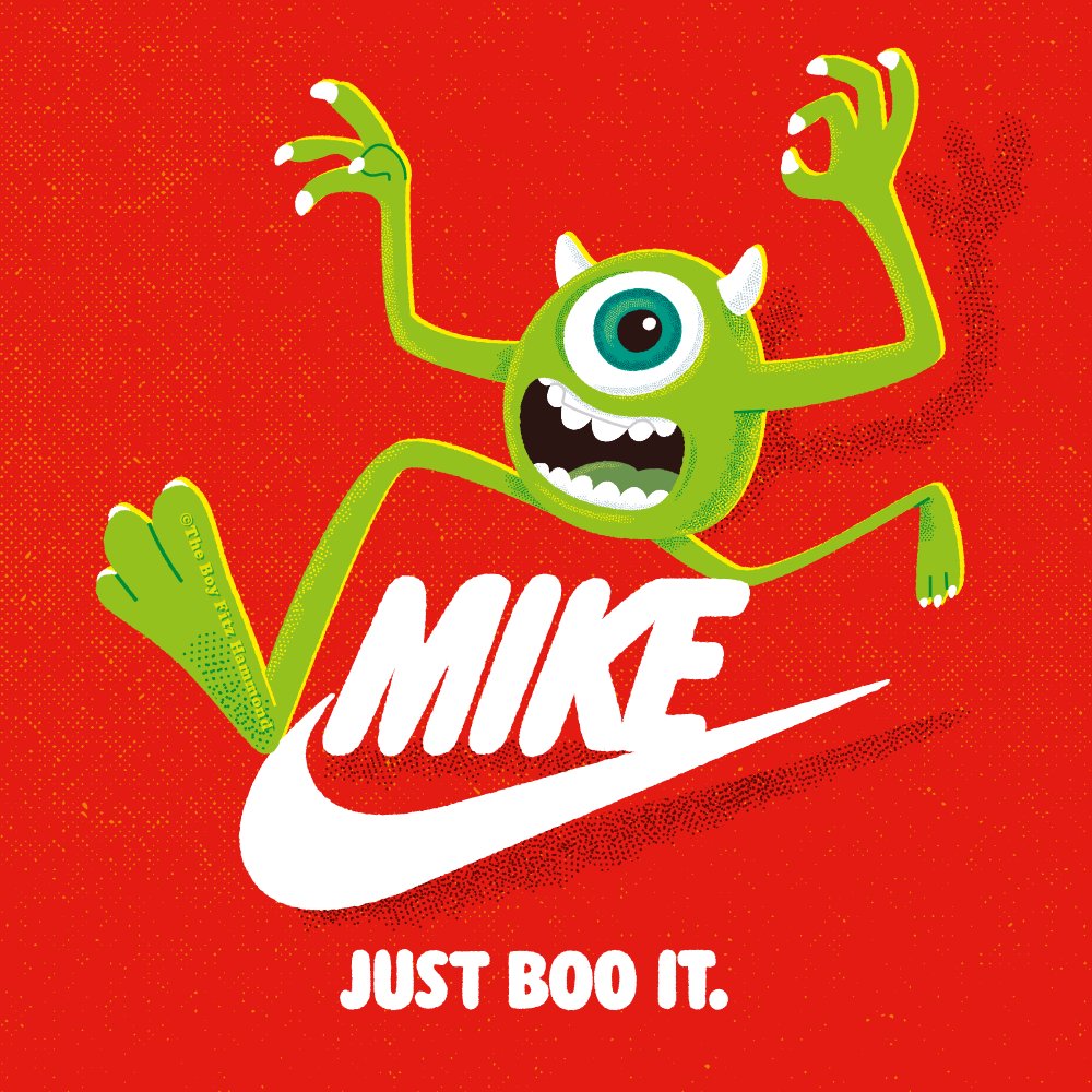 MIKE 🧿🟢 JUST BOO IT. @Pixar 🤝 @Nike instagram.com/p/C16RSAQNDxK/… #illustration