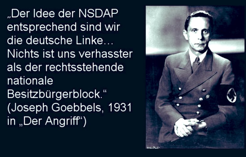 mc_sadri's tweet photo. 🚨Absolut richtig‼️ Das Ziel ist immer noch das Gleiche. Abschaffung des Besitzbürgertum/ Mittelschicht/Mittelklasse⚠️ Zum Beispiel staatlich geförderte Terror-Organisation wie Antifa & NSU verfolgen alle dasselbe Ziel‼️⚠️👇⚠️
"Der Idee der NSDAP entsprechend sind wir die deutsche Linke..
Nichts ist uns verhasster als der rechtsstehende
nationale
Besitzbürgerblock."
(Joseph Goebbels, 1931 in „Der Angriff")