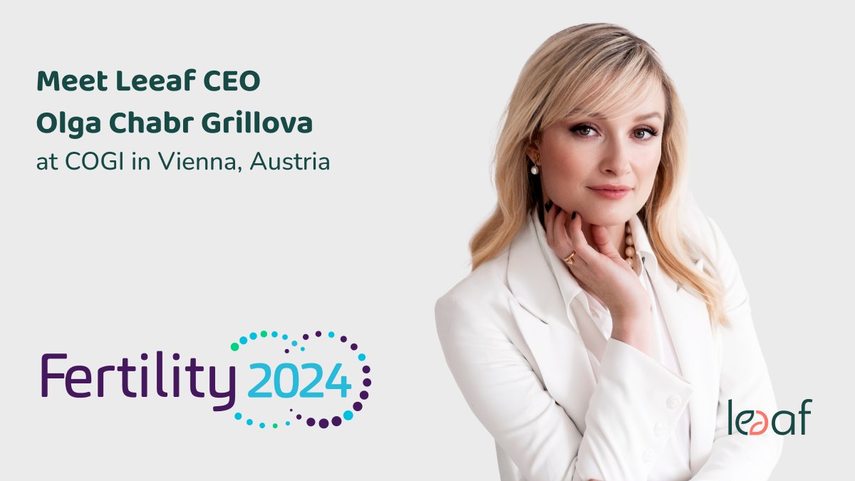 Leeaf_app's tweet photo. Meet Leeaf CEO Olga Chabr Grillova at the Fertility 2024 Conference in Edinburgh, Scotland.

To schedule a meeting, reach out to us via LinkedIn or book through https://t.co/b61dyYtau1 👈 https://t.co/PwRdO7iNUt