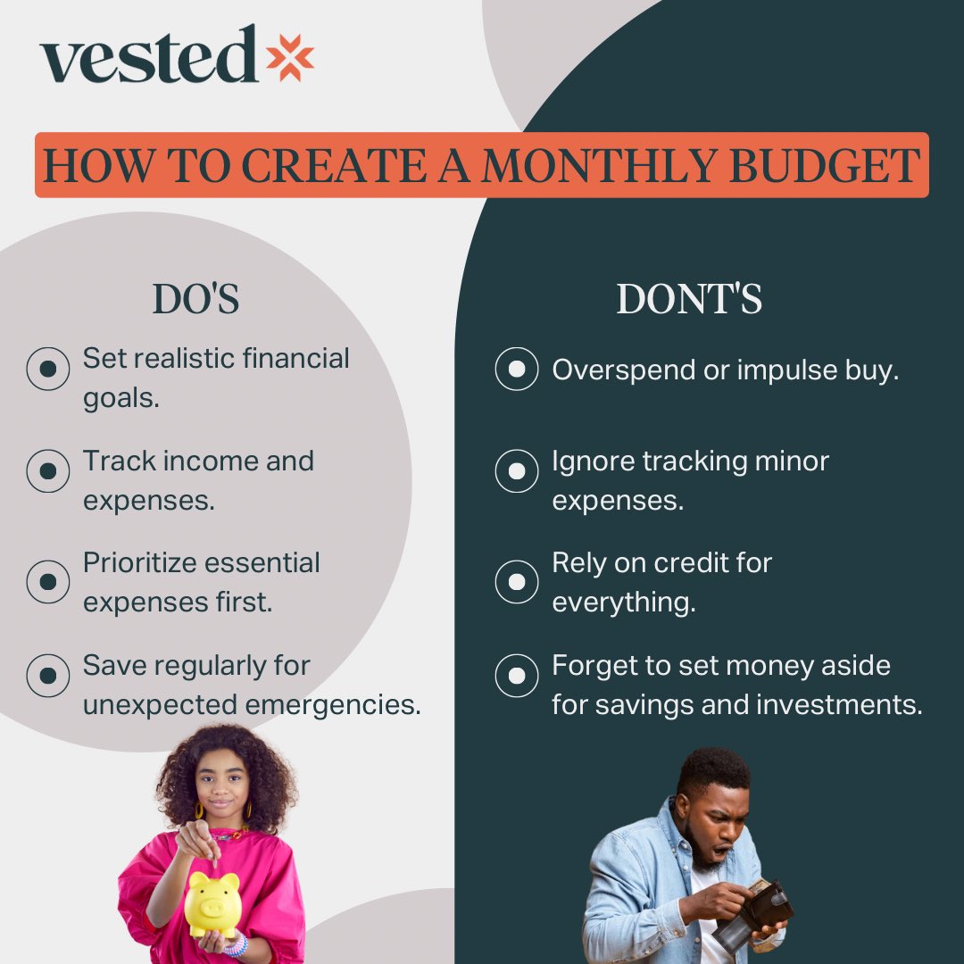 Budgeting Do's and Don't's.
Which one are you going to be this 2024?
Tell us in the comments

#vestedng #financialgoals2024 #budgeting #saving #investing #financialwellbeing