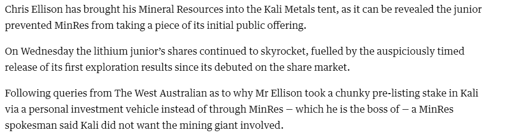 HC_Haplo's tweet photo. The message seems very clear after DLI and now KM1.
Chris Ellison waves MinRes into the Kali Metals party after initial IPO rejection by the junior https://t.co/m8JGVnEeq4
