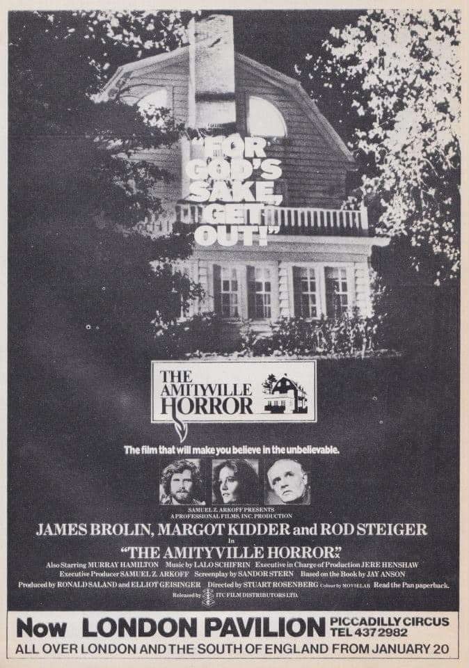 Forty-four years ago today, the film that made audiences believe in the unbelievable opened at the London Pavilion… #TheAmityvilleHorror #1970s #film #films #JamesBrolin #MargotKidder #RodSteiger #StuartRosenberg #HorrorMovies #horror