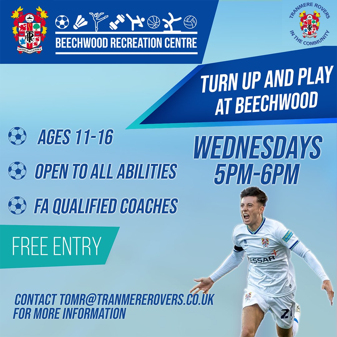 ⚽️ Turn Up and Play Football at Beechwood starts up again this evening from 5pm-6pm! It's free - bring your 11-16-year-old along for a game with our FA Qualified coaches, open to all abilities! #TRFC #SWA