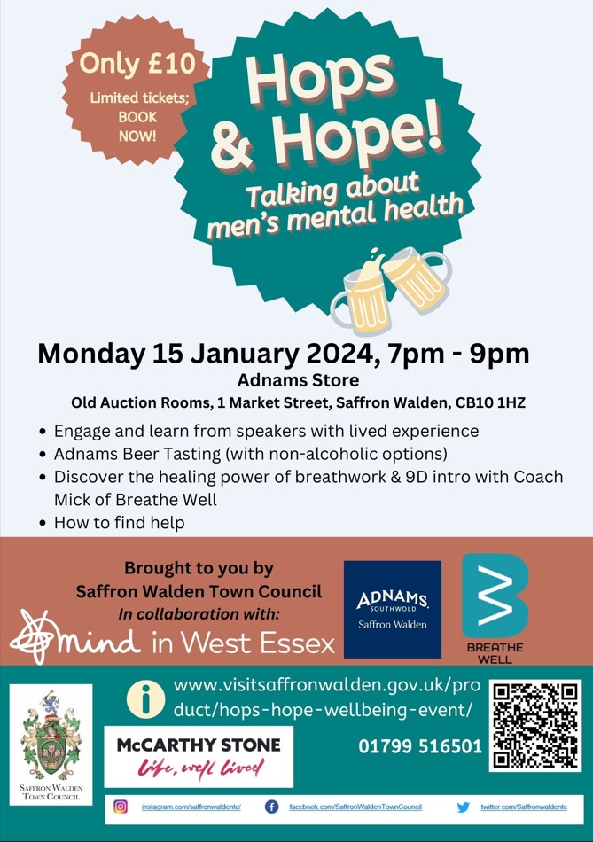 Men's wellbeing event upcoming in #SaffronWalden