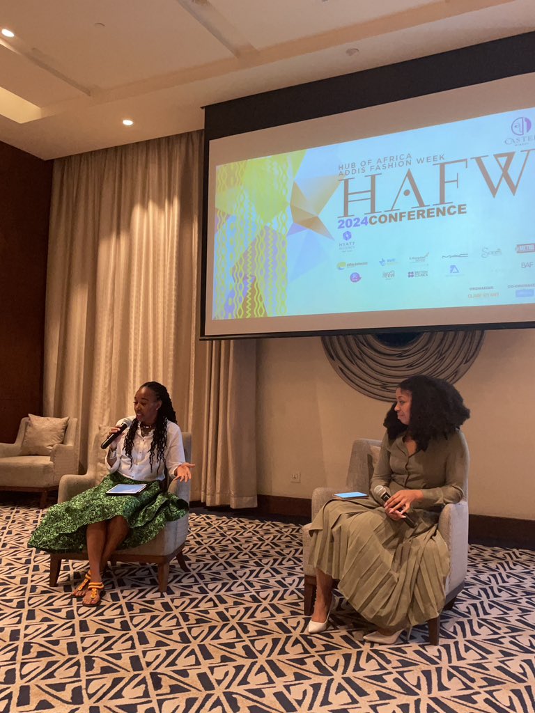 Our Founder <a href="/LizLenjo_Kags/">Liz Lenjo</a> and the Chairperson of <a href="/copytribunal/">Copyright Tribunal (Kenya)</a>  talking about Intellectual Property Rights and the Fashion Industry at the Hub of Africa Addis Fashion Week in Ethiopia. #FashionLaw #FashionLawAfrica <a href="/HubofAfrica/">Hub of AfricaFashion</a> <a href="/AfricanElitePR/">African Elite PR</a>