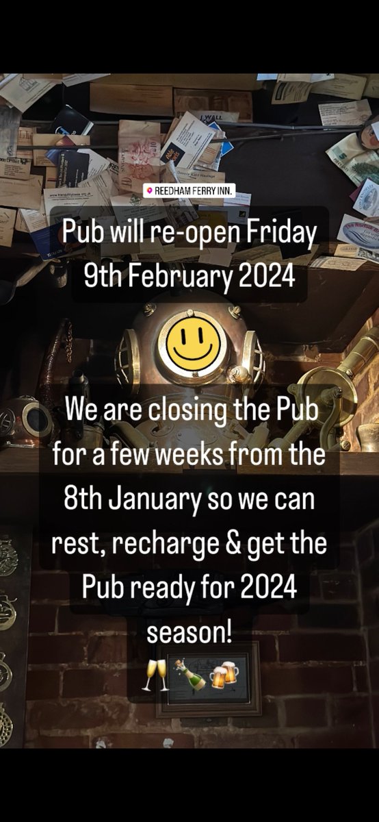 🟠🔵From TODAY 10/01/24 the Chain Ferry is now temporarily closed for its refit in Oulton Broad 🔵🟠

Pub is also closed until 09/02/24 🙂
