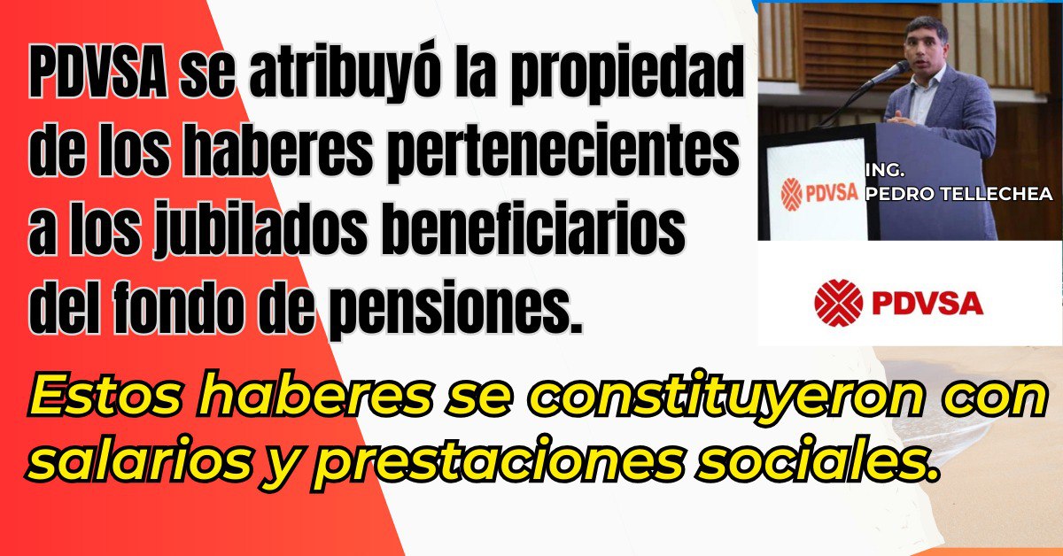 <a href="/TellecheaRuiz/">Rafael Tellechea</a> Restablezca la situación jurídica infringida, dejando sin efecto, con la debida formalidad y por inconstitucional, la reforma estatutaria de APJ PDV, protocolizada en la Oficina de Registro Público del Distrito Capital de fecha 26 de noviembre 2014.

#10Ene #PDVSA #FDP #Venezuela