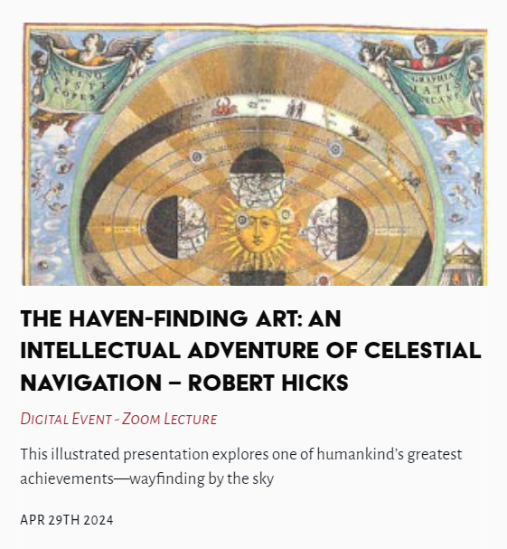 TheLastTuesdayS's tweet image. Tonight&apos;s Lecture - The Haven-Finding Art: An Intellectual Adventure of Celestial Navigation - Robert Hicks

#CelestialNavigation  #RobertHicks @TheLastTuesdayS 

thelasttuesdaysociety.org/event/the-have…