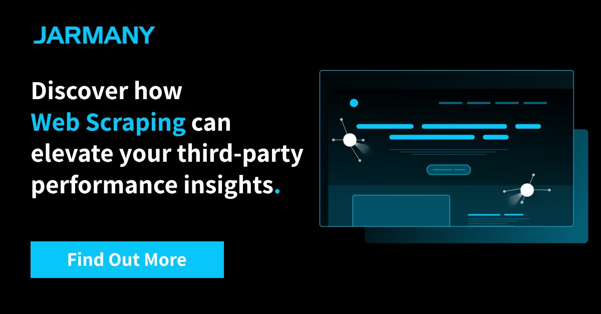JarmanyLtd's tweet photo. Web Scraping can provide your organisation with profound insights into product performance, elevate brand monitoring, and offer enhanced visibility into your competitors' performance.

Check out Jarmany's Web Scraping services to learn more - https://t.co/MbZosc4v8r

#webscraping https://t.co/Y2DtryTDsX