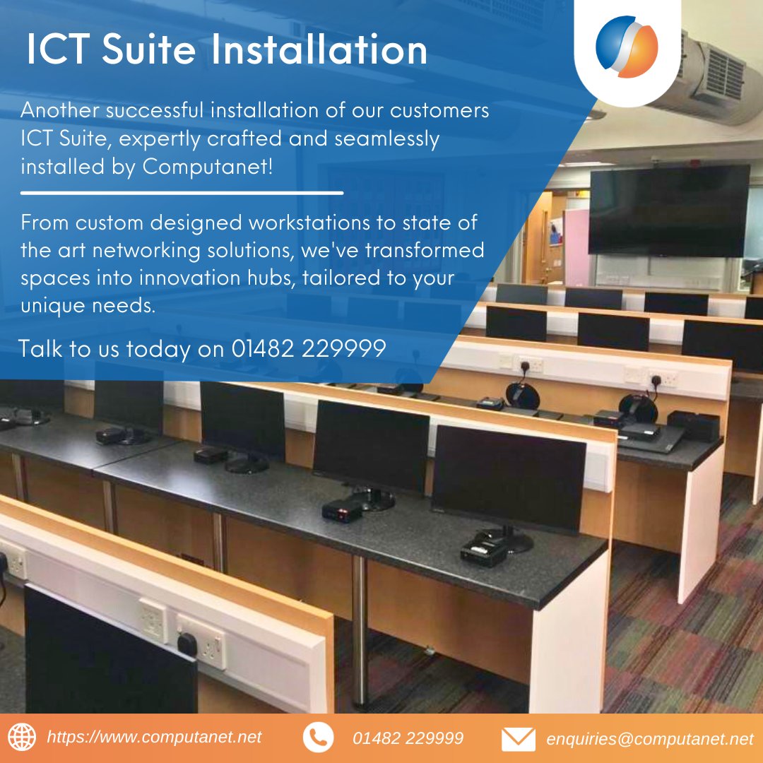 ComputanetMSP's tweet image. Take a look at Computanet's state of the art ICT Suite! With its immersive digital environment, this cutting-edge technology hub aims to transform education by giving students an unparalleled opportunity to explore, create, and thrive! 
Call us today 01482 229999
#computanet