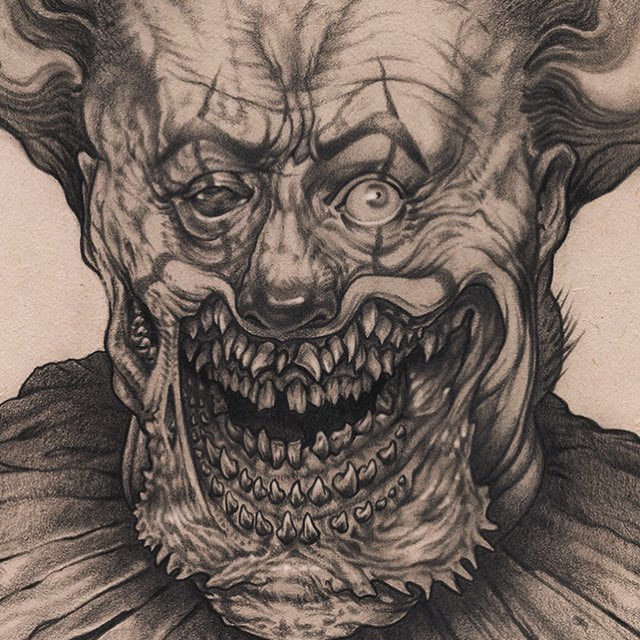 Keep on that gorgeous smile! #darkart #scaryclown #creaturedesign #darkfamtasyillustration #entenn #creepy