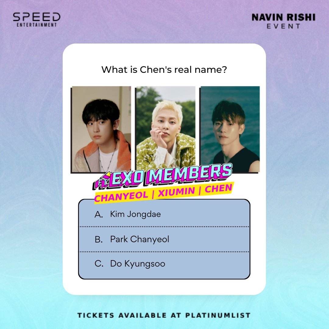 speedentdxb's tweet photo. "Hey EXO-Ls! 🌟 Get ready for an EXO quiz! 🤔  test your EXO knowledge, and drop your answers below! Let's find out who the true EXO experts are! 🎉💫 

#EXOQuiz #EXOChallenge #EXOL" https://t.co/fA6MN0C8AT