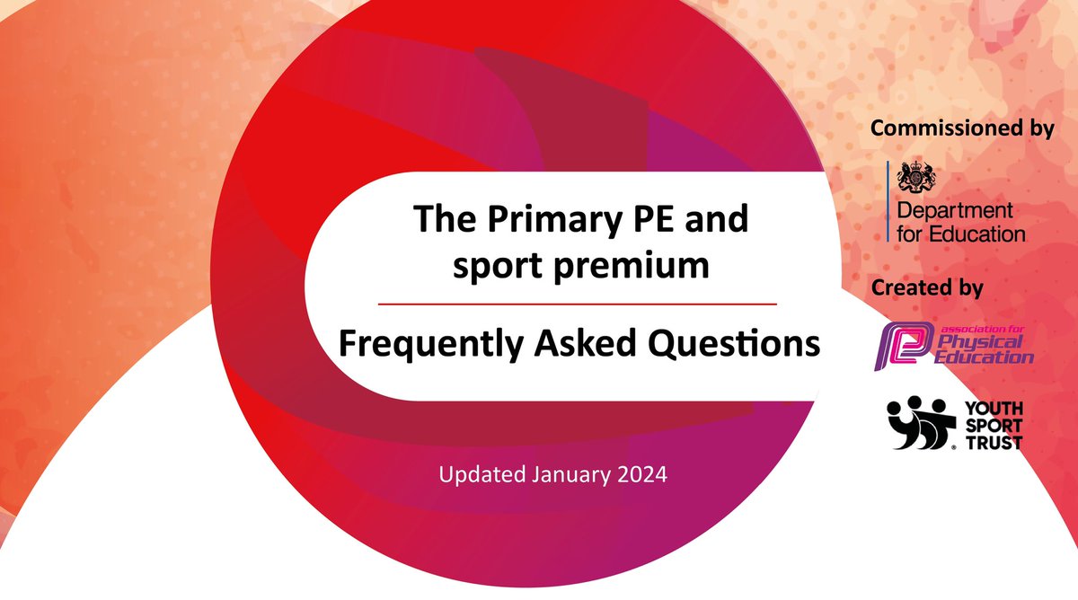💥 Newly Updated Primary PE and sport premium FAQs 💥

In order to support the #PESSPA workforce, this 🆓 resource has been recently updated to summarise a number of frequently asked questions regarding the Primary PE and sport premium finding 🗣️

afpe.org.uk/news/661963/Ne…