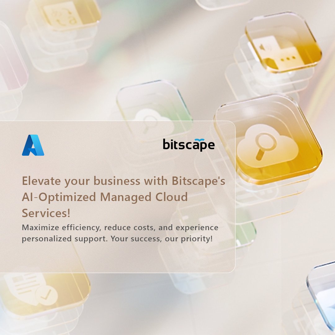 atQor_'s tweet photo. Elevate your cloud experience with #Bitscape AI-Optimized Managed #Azurecloudservices ! Maximize efficiency, embrace innovation, and transform with confidence.
https://t.co/Th15XuRhKM
#Microsoft #Azure #AzureManagedServices #CloudEfficiency #AIInnovation #DigitalTransformation https://t.co/KDQ6UeQiim