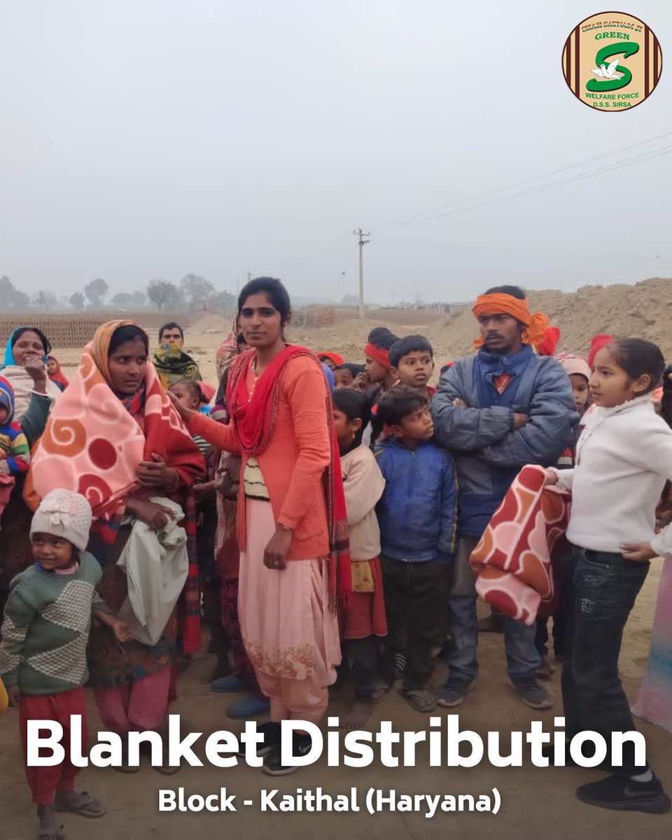 Spreading humanity with every blanket and meal distributed! Shah Satnam Ji Green 'S' Welfare Force Wing volunteers are distributing blankets and ration kits to those in need. Their acts of kindness are a beacon of hopes for many! #WinterWarmth #WinterCare #RationDistribution…
