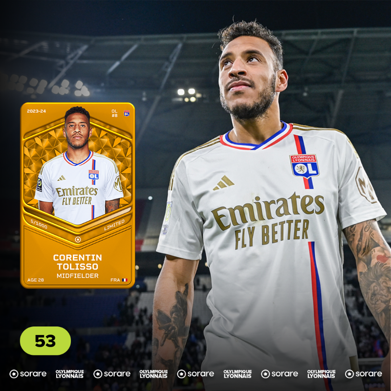 OL's tweet photo. Voici le TOP 3 Sorare de la mi-saison 🔴🔵

👀 On vous fait gagner la carte 𝑳𝒊𝒎𝒊𝒕𝒆𝒅 du joueur de votre choix

Pour participer :
☑️ Follow @Sorare et @ol
☑️ Repost la publication
☑️ Commente le nom du joueur souhaité

👉 TAS le 12 janvier !