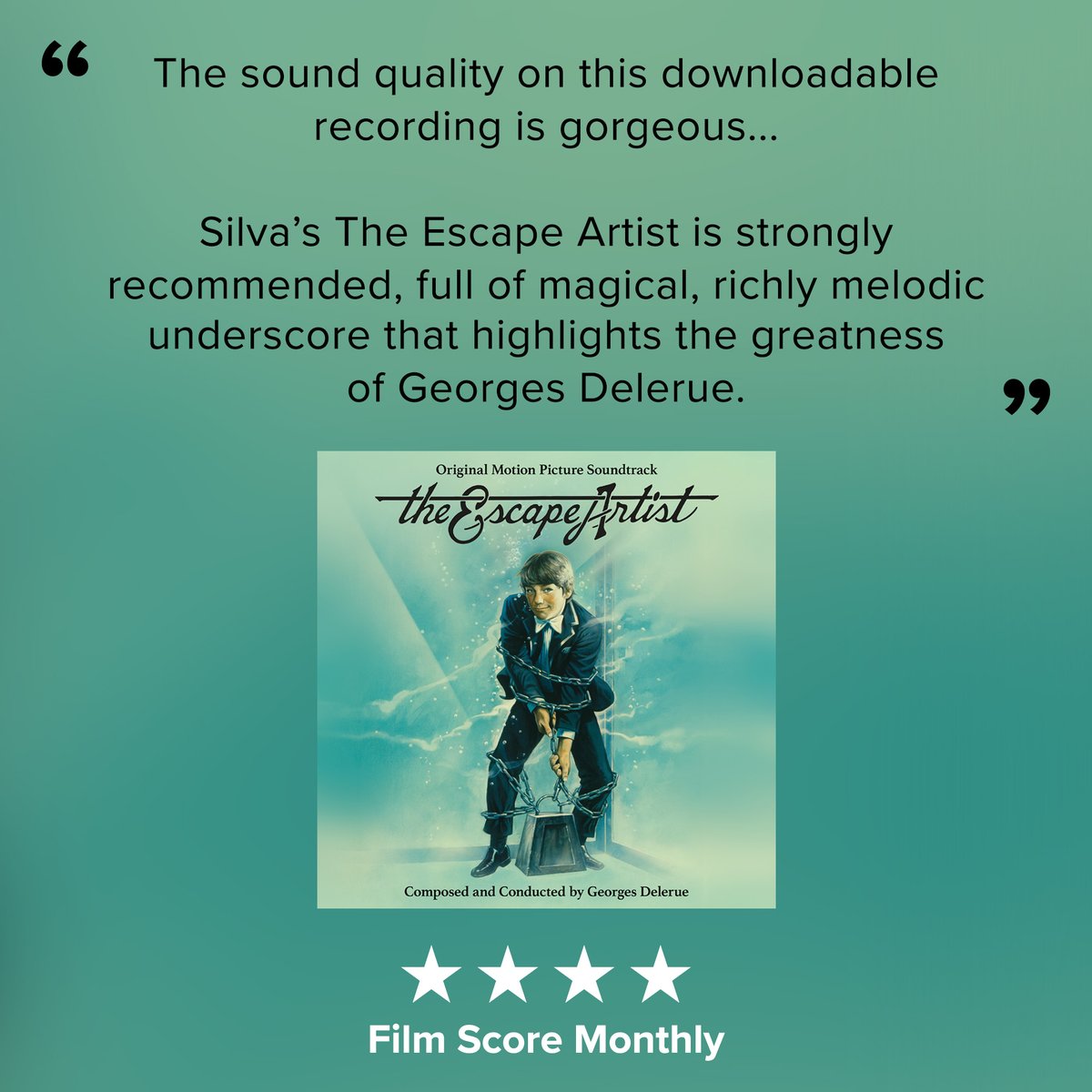 Revisit Georges Delerue's score to 1982 film 'The Escape Artist'. Released on CD + available to stream/download. silvascreen.ochre.store/release/404458… #soundtrack #georgesdelerue