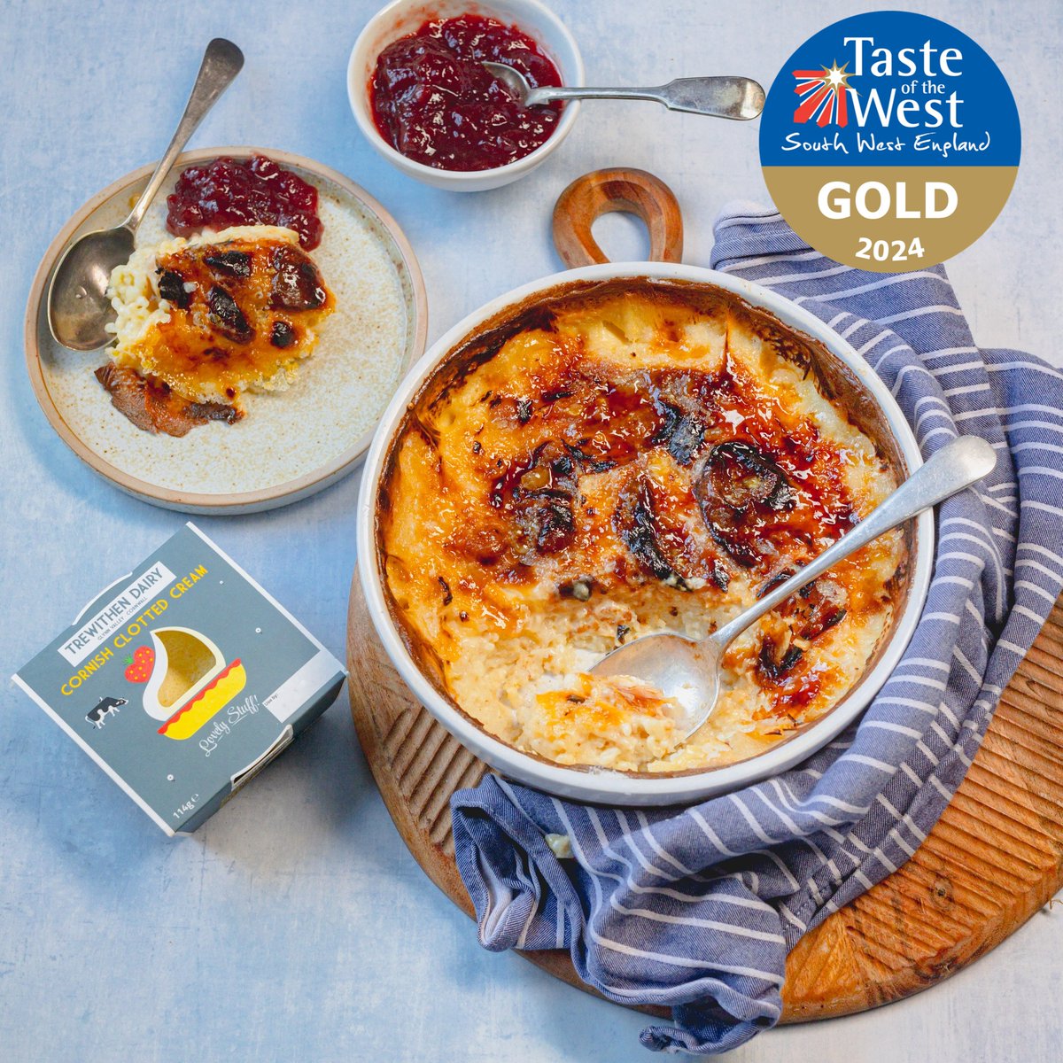 Exciting News! We're over the moon to announce that we've won three @Tasteofthewest GOLD awards! Our Cornish Clotted Cream, Salted Butter, and NEW Barista Milk have been recognised for their exceptional quality and taste!