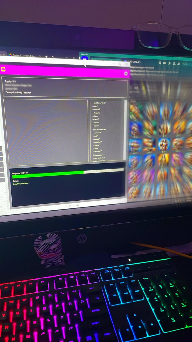 ValeriiieDoll's tweet photo. Test runs done.. @SADgirlsart at it with another commissioned project development. We create everything from websites and brand logos to #NFT collections. #hashlips #generativeart https://t.co/mqQdzIXja4