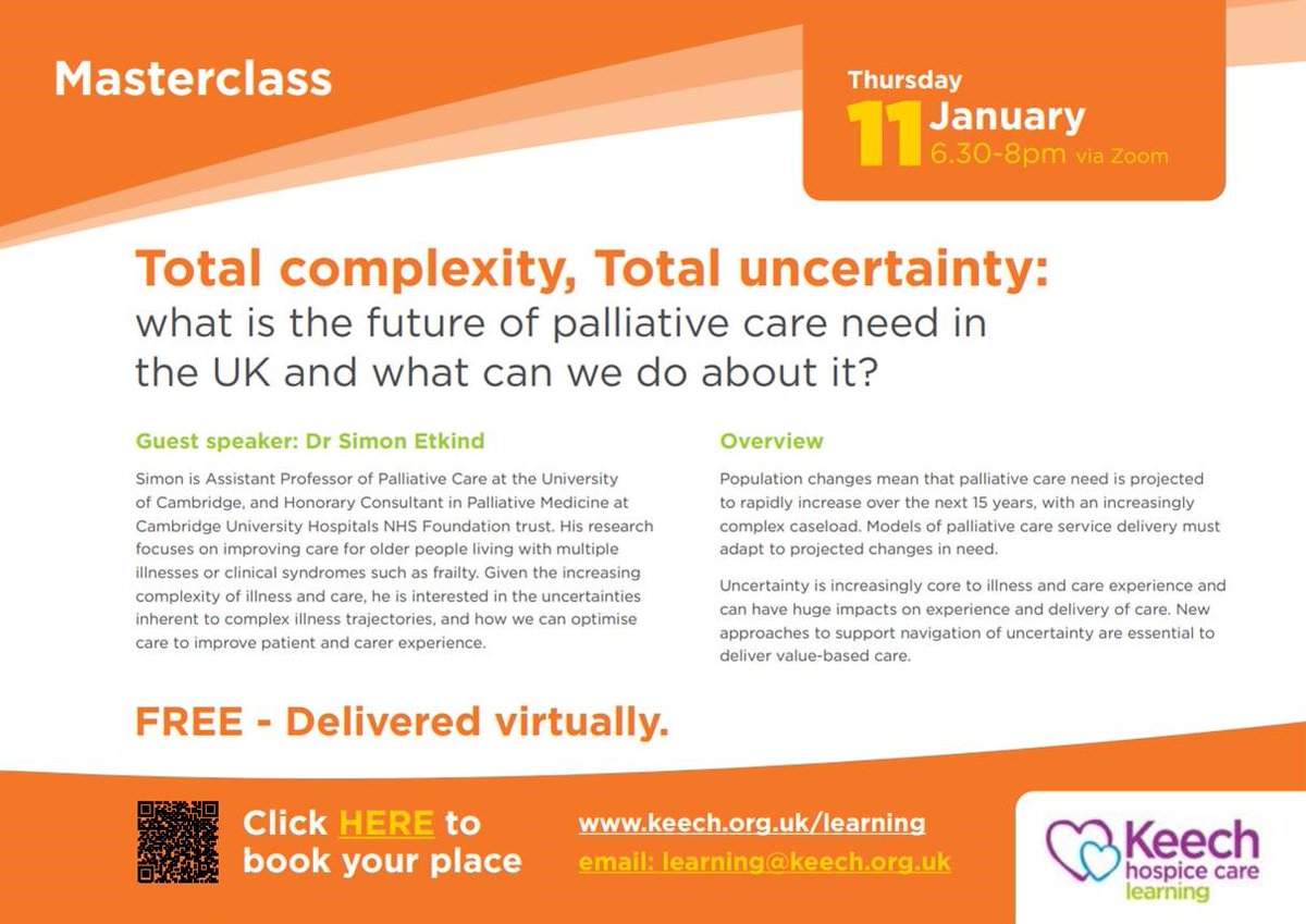 EoLCchris's tweet photo. Great Masterclass tomorrow night, for PEoLC colleagues and decision makers. Online and free. https://t.co/44YUJ79CQY