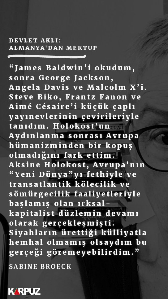 İsrail'in soykırım savaşına desteğin en yüksek olduğu ülkelerden biri Almanya. Prof. Sabine Broeck bu durumun sebeplerini irdeliyor ve Alman devleti ve akademisini konuyu kendilerini merkeze alan bakış açısının ötesinde değerlendirmeye davet ediyor: karpuzcevirdegi.com/devlet-akli-al…