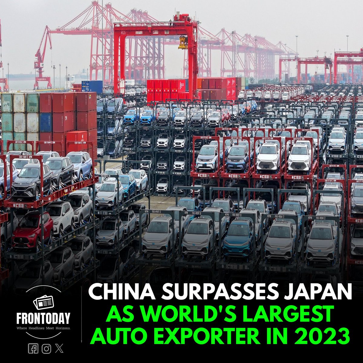 China speeds past Japan to become the world's top auto exporter in 2023!  With a record-breaking 62% increase, Chinese automakers like BYD and Chery lead the charge. #AutoExports #ChinaOnTop