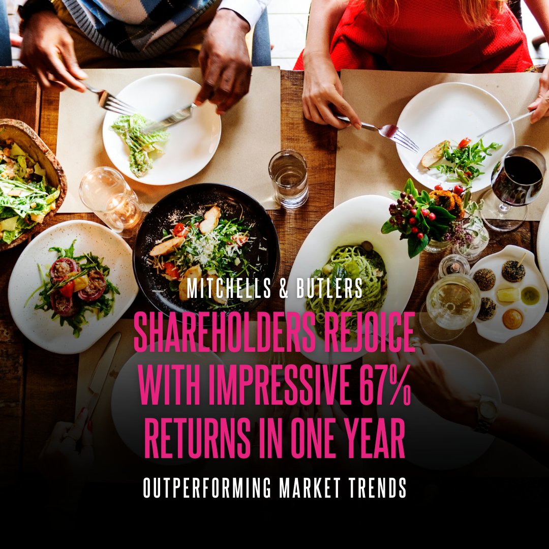 VertexRTeam's tweet photo. Mitchells &amp; Butlers plc who own restaurants such as Harvester, O'Neils and All Bar One, have seen a 67% increase on last years share price according to Simply Wall St.

#foodanddrink #FMCG #stockmarket https://t.co/PxqkfalJi6