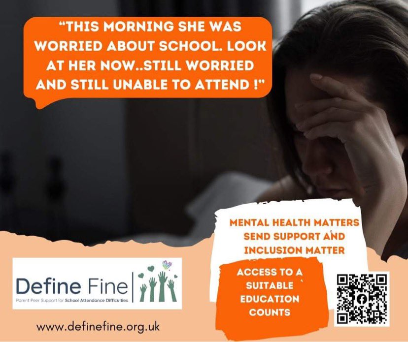 School Attendance issues. Usually more to it than assumed. Be curious & supportive. You’ll have a much better success rate than making assumptions and being judgemental. #MentalHealthMatters #SEND #DefineFine