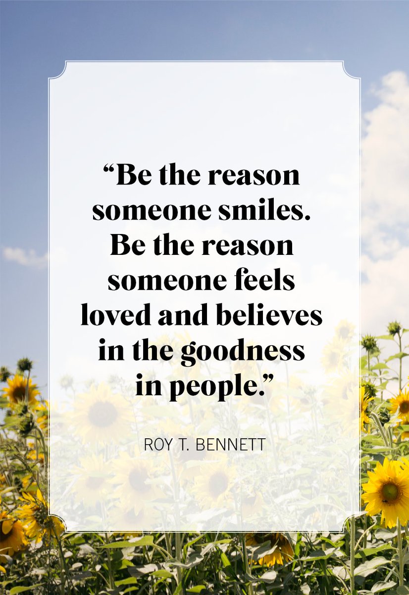 'Be The Smile Of Others
Be The Reason Someone Smiles.
Be The Reason Someone Feels Loved And Believes In The Goodness In The people.'
              Roy T.Bennett

#RoyTBennett
#MikeVrabel
#EcuadorDeMalEnPeor
#AdanCanto
#Michigan