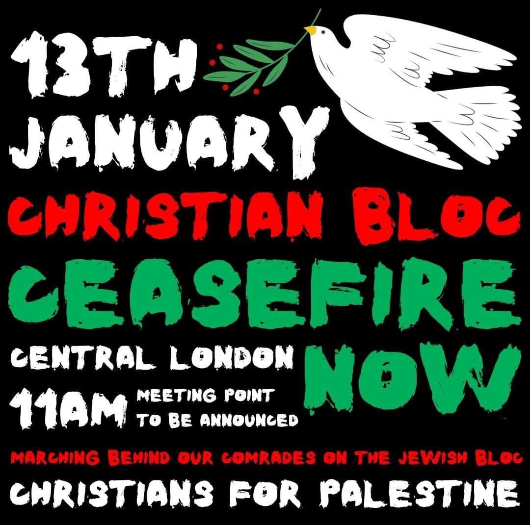 Delighted to see this advertised - we need more Christians marching alongside other faiths at these protests! Meeting point has now been confirmed as 11.30am at Old Jewry, EC2R 8NA. Nearest tube is Bank.