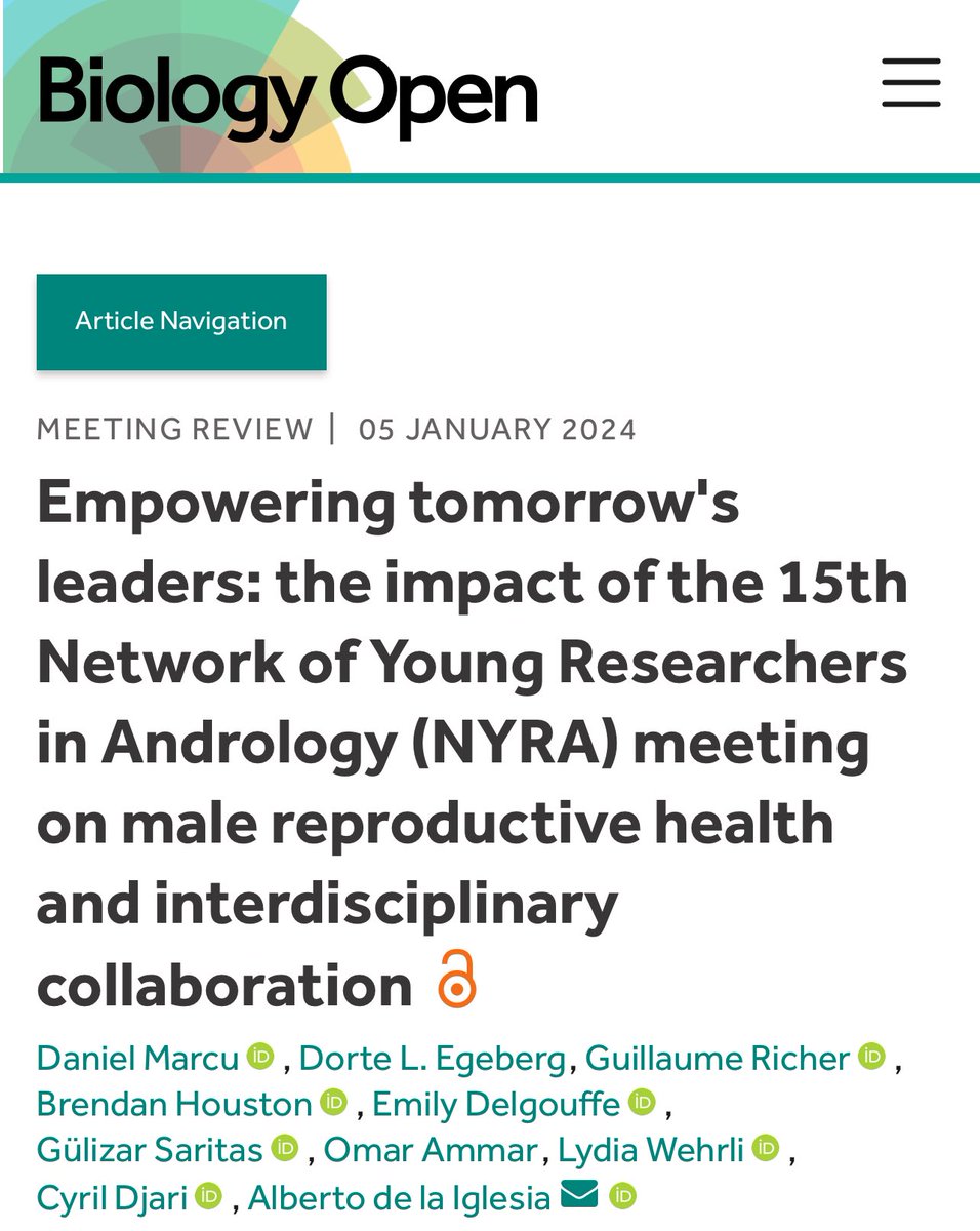 How #NYRA is empowering the young generation of andrologists and motivating them to foster interdisciplinary collaborations. Here’s a 🧵to our #15thNYRA meeting review published in @BiologyOpen @EAAndrology journals.biologists.com/bio/article/13…