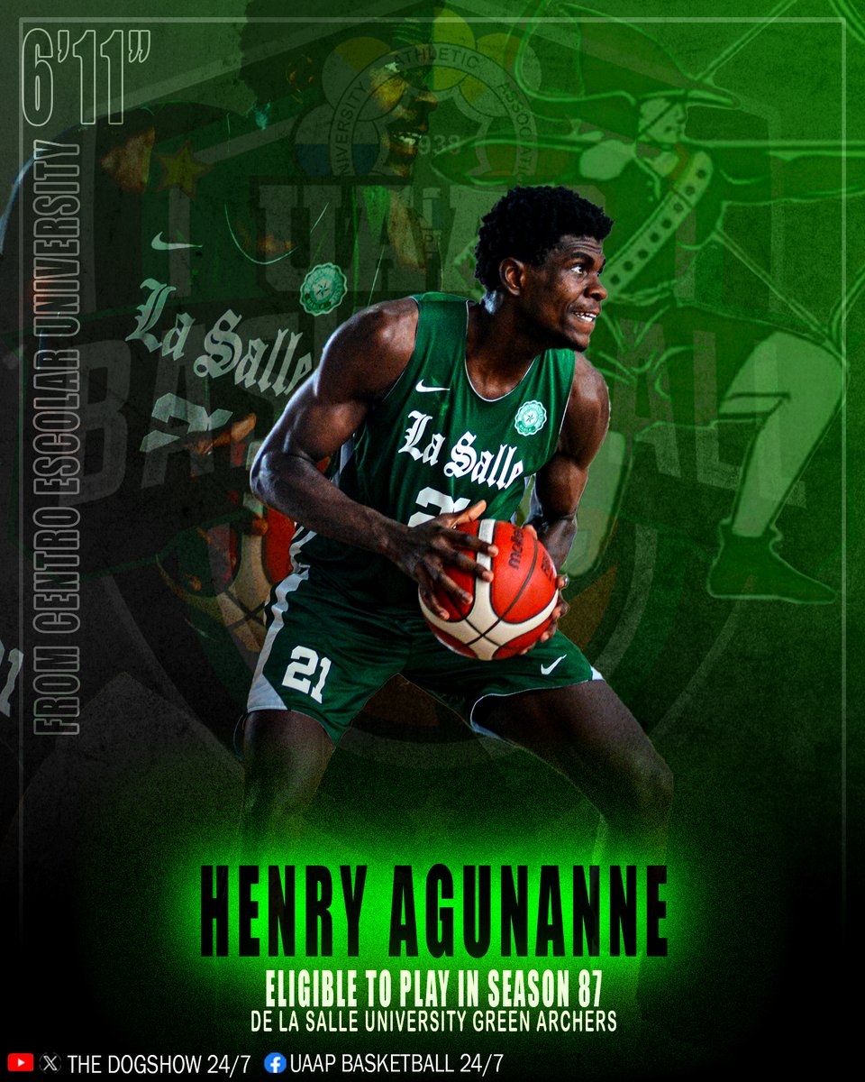 Hindi masyado pinalaro ng DLSU yung FSA nila last season, same thing din kaya next season?!?
HENRY AGUNANNE is eligible to play for the De La Salle University Green Archers in season 87.
Can he be a dominant Big for La Salle??
.
#UAAPSeason87 #UAAP87
#UAAPBasketball #AnimoLaSalle