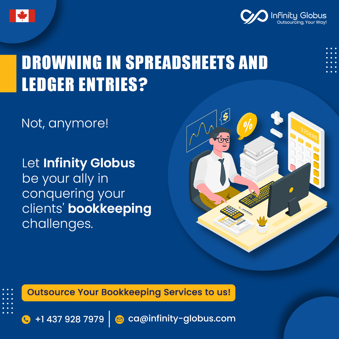 Escape the spreadsheet abyss and embrace a new era of efficiency! Outsource Your Bookkeeping Services to us. Reach out to us today at +1 437 928 7979 or write us at ca@infinity-globus.com.
#bookkeepingservices #bookeepingsolutions #canadianaccounting #InfinityGlobusCanada