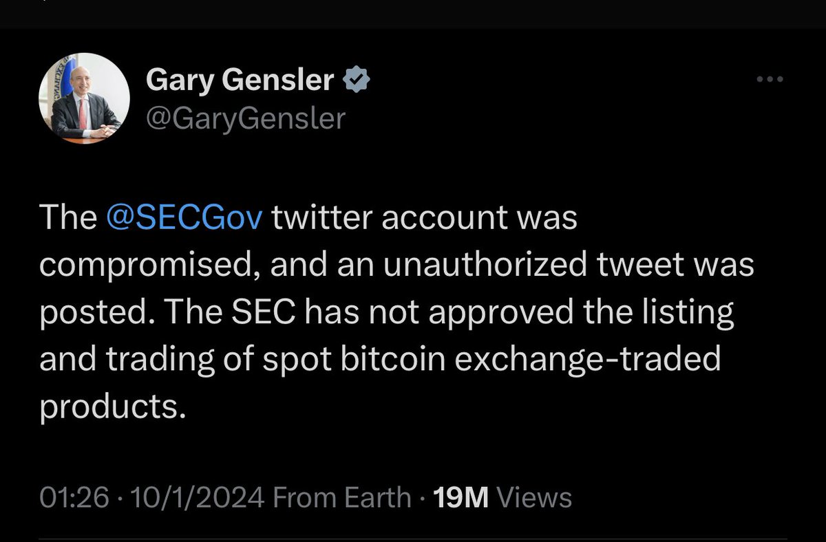 I have been in #crypto since 2014 and have seen a lot of crazy things. But  this SEC hack must be one of the most ironic events we have had in the