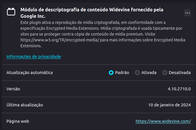 deymisluis's tweet photo. O módulo de descriptografia de conteúdo Winedevine foi atualizado hoje aqui pelo meu @firefox, resultando em travamentos. https://t.co/tz7sCfp9ag