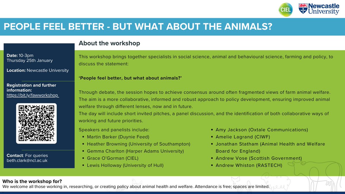 Join us on January 25th to discuss different perspectives on farm animal welfare. We have some great speakers and panelists lined up