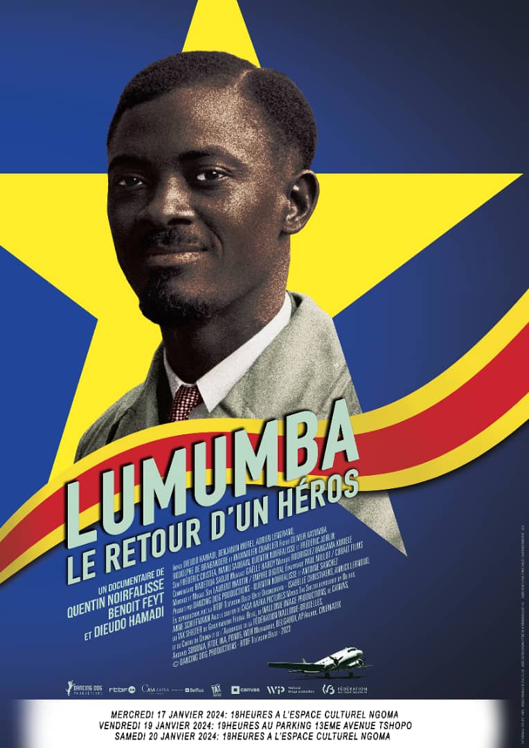 Lumumba, le retour d'un héros : du 17 au 21 janvier, projections à Kisangani, au Foyer Culturel Ngoma. Après, diffusion à Kinshasa. Un film de Benoît Feyt, Dieudo Hamadi et moi-même sur le retour de la dépouille de Lumumba, et l'histoire de son assassinat.