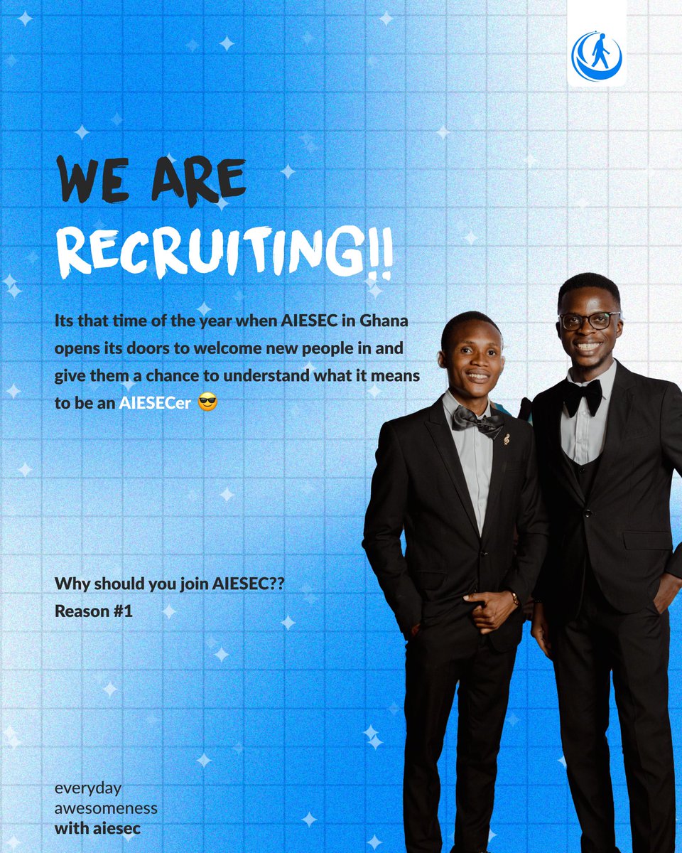 ebaiesecinknust's tweet photo. AIESEC in KNUST is recruiting!!!!!🥳🥳🥳🥳🥳.Empower your leadership journey with AIESEC💙💙! Join a dynamic global network, drive positive change, and gain invaluable skills.
#aiesecinknust #aiesecinghana #aiesecisrecruiting #twentythreeandawesome #bealeadertoday #joinaiesec https://t.co/l9uLpULUwr