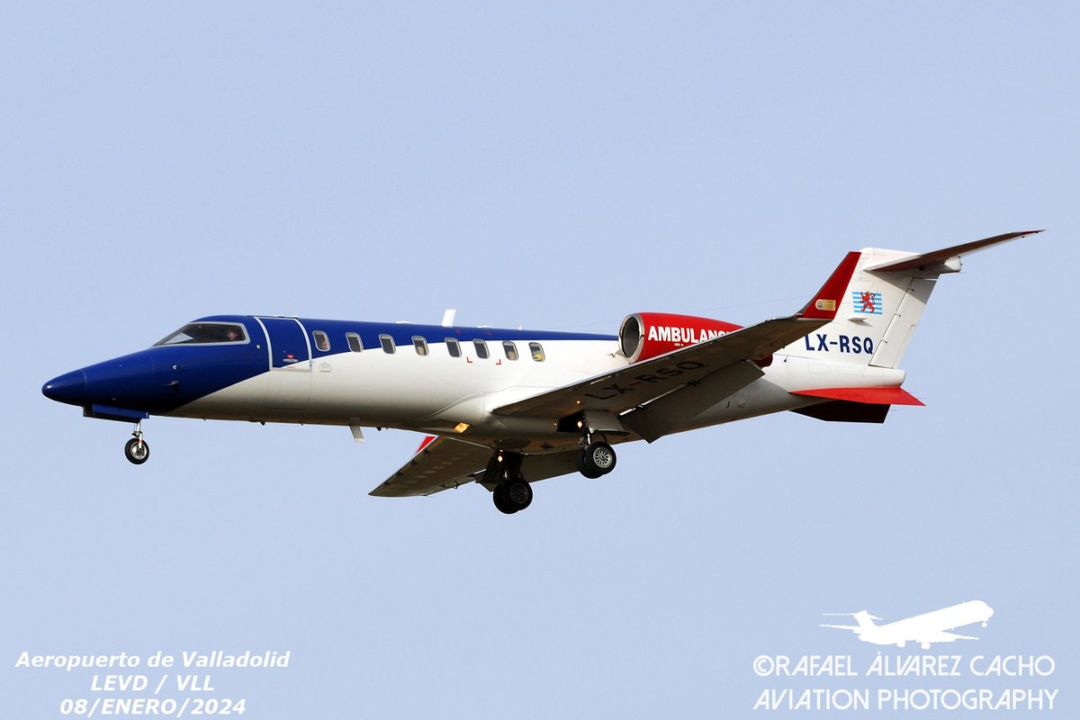 AlvarezCacho's tweet image. 7 y 8 Enero 2024.#Transportesanitario en @AeropuertoVll @Eurocopter EC 135T2+  #AvincisAviation España operando para @Salud_JCYL regresa de una misión y @bombardierjets #Learjet45 de Luxemburg Air Rescue @LARAirRescue  llegando desde @luxairport (ELLX / LUX) como LRQ010K.#medevac