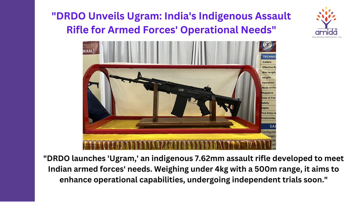 #DRDO #UgramRifle #IndigenousWeapon #IndianArmedForces #AssaultRifle #OperationalNeeds #DefenceTechnology #MilitaryInnovation
#amidaedutech
#upsc
play.google.com/store/apps/det…