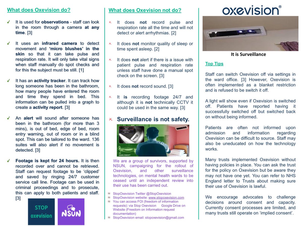 There is a lot of confusion among patients and professionals about what Oxevision is and what it can and cannot do. One of our team has made this poster, aimed at advocates helping patients subject to Oxevision, so they can help patients make informed choices