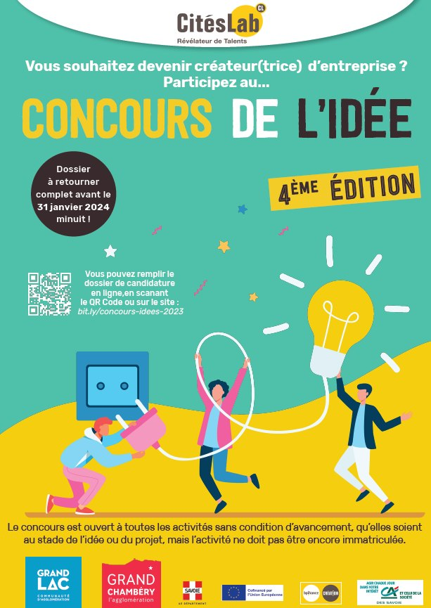RenaudCharlesFT's tweet photo. [#TousMobilisés] pour l'#entrepreneuriat 

Vous résidez sur le territoire @GrandChambery ou @GrandLac_agglo et vous avez un projet ?

Participez au concours de l'idée💡#Citeslab  jusqu'au 31 janvier

ℹ️ 🖱️https://t.co/6hCLclfiYX 

#OnEstLàPourVous #Savoie https://t.co/4bJmXaHCj4