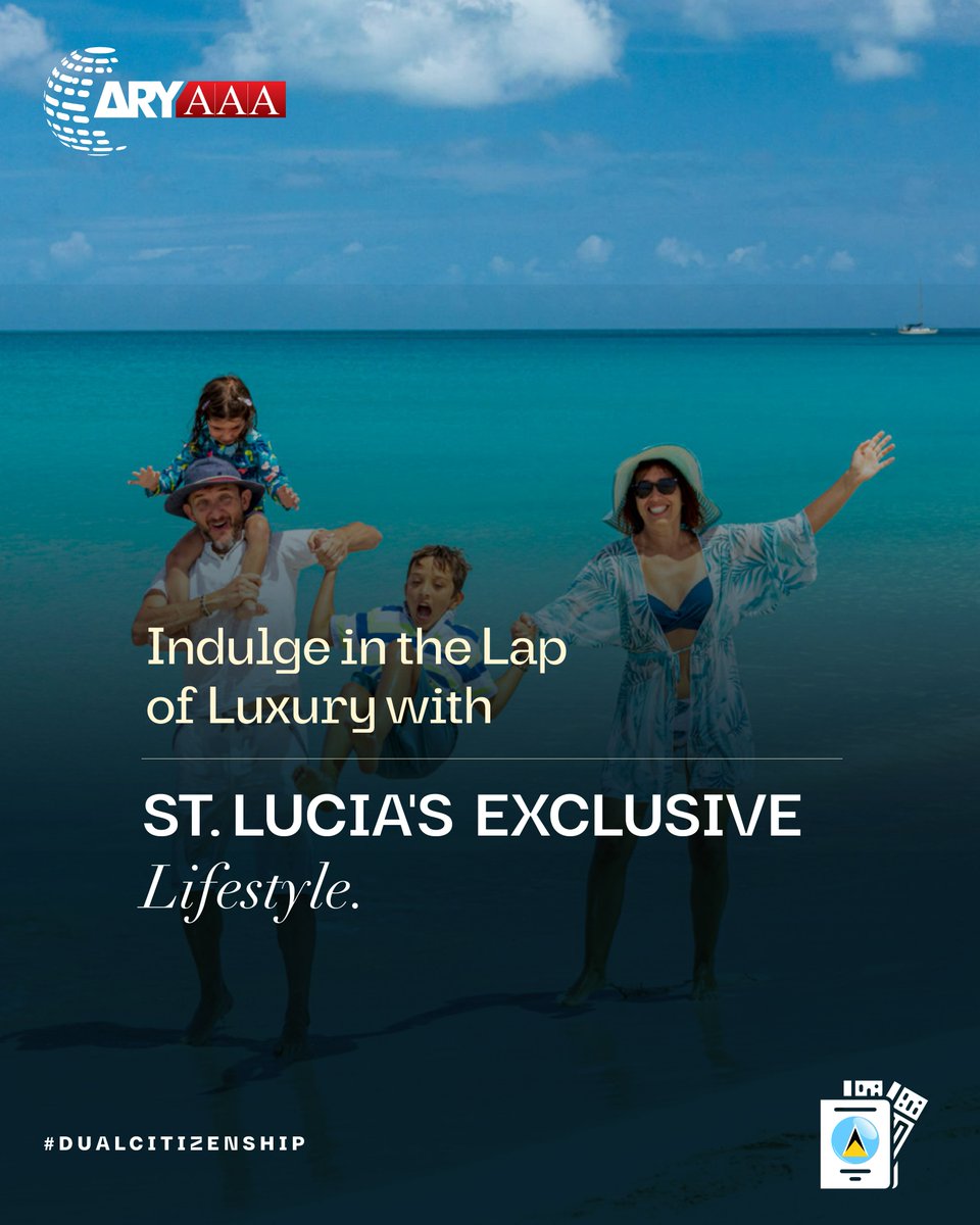 ARYAAAOFFICIAL's tweet photo. Embark on a transformative journey with ARY AAA Associates to secure your future with ST. LUCIA'S second citizenship and unlock a world of opportunities. Immerse yourself in the power of a second asset.
Contact us
0348-1119995 | 0348-1117779
https://t.co/cy1mp9cQ36
#StLucia https://t.co/pucyPhowLy